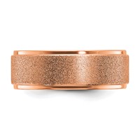 Chisel Titanium Polished Laser-cut Center Rose IP-plated 8mm Band view 3