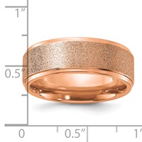 Chisel Titanium Polished Laser-cut Center Rose IP-plated 8mm Band view 4