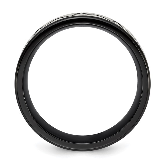 Chisel Titanium Brushed Black IP-plated Heartbeat 8mm Band
