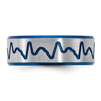 Titanium Brushed Blue IP-plated Heartbeat 8mm Band view 3