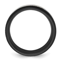 Chisel Titanium Polished Band with Brushed Center Black IP-plated 8mm view 2