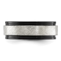 Chisel Titanium Polished Band with Brushed Center Black IP-plated 8mm view 3