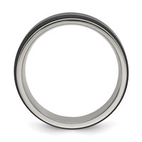 Chisel Titanium Polished Band with Brushed Black Zirconium Rotating Inner Channel 8mm view 2