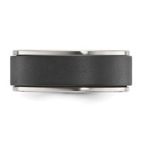 Chisel Titanium Polished Band with Brushed Black Zirconium Rotating Inner Channel 8mm view 3