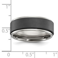 Chisel Titanium Polished Band with Brushed Black Zirconium Rotating Inner Channel 8mm view 4