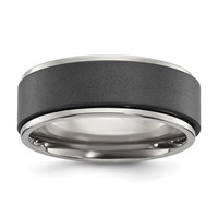 Chisel Titanium Polished Band with Brushed Black Zirconium Rotating Inner Channel 8mm view 1