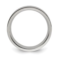 Chisel Titanium Polished Band with Wood, Imitation Meteorite and Red Stone Inlay 8mm view 2