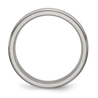Titanium Grooved Ridged Edge 6mm Satin and Polished Band view 2