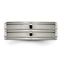 Titanium Polished 8mm Grooved Band view 3