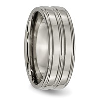 Titanium Polished 8mm Grooved Band view 4