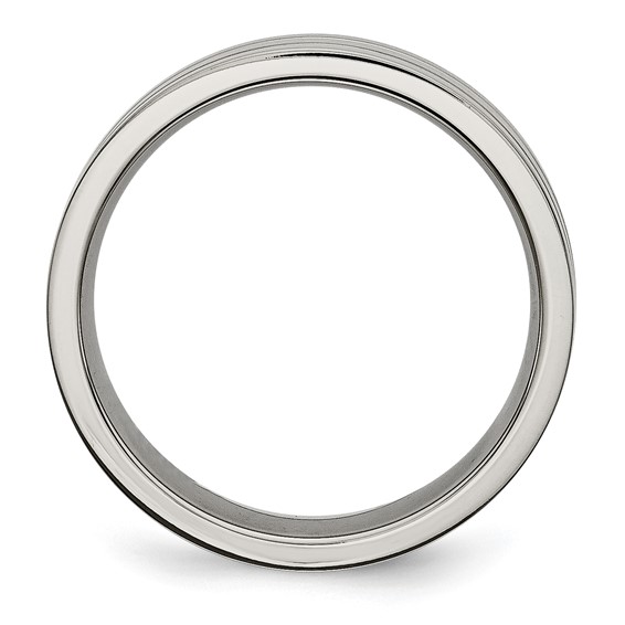 Chisel Titanium Brushed Center 6mm Grooved Band