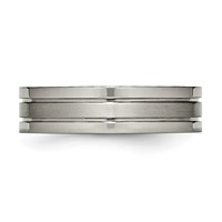 Chisel Titanium Brushed Center 6mm Grooved Band view 3
