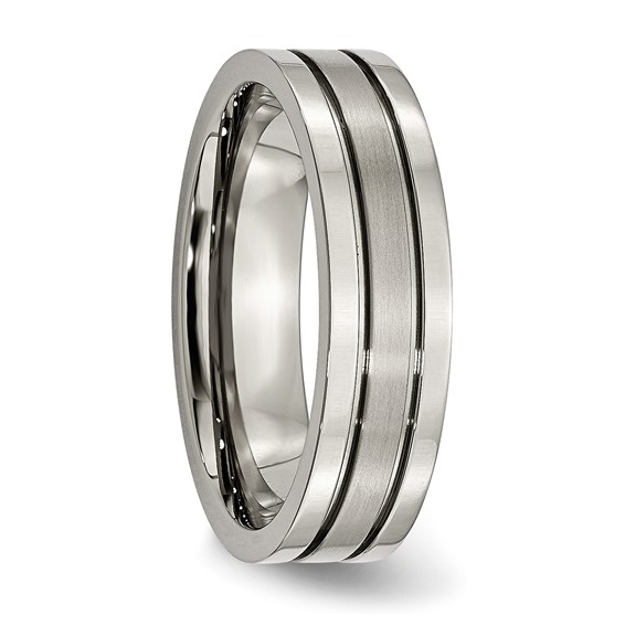 Chisel Titanium Brushed Center 6mm Grooved Band