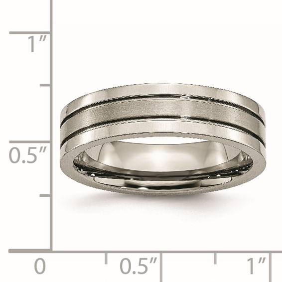 Chisel Titanium Brushed Center 6mm Grooved Band
