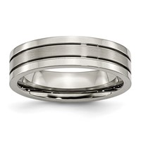 Chisel Titanium Brushed Center 6mm Grooved Band view 1