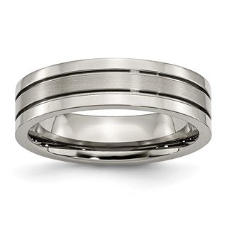 Chisel Titanium Brushed Center 6mm Grooved Band