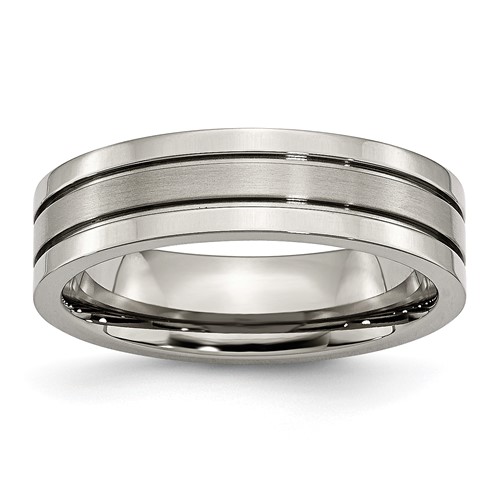 Chisel Titanium Brushed Center 6mm Grooved Band