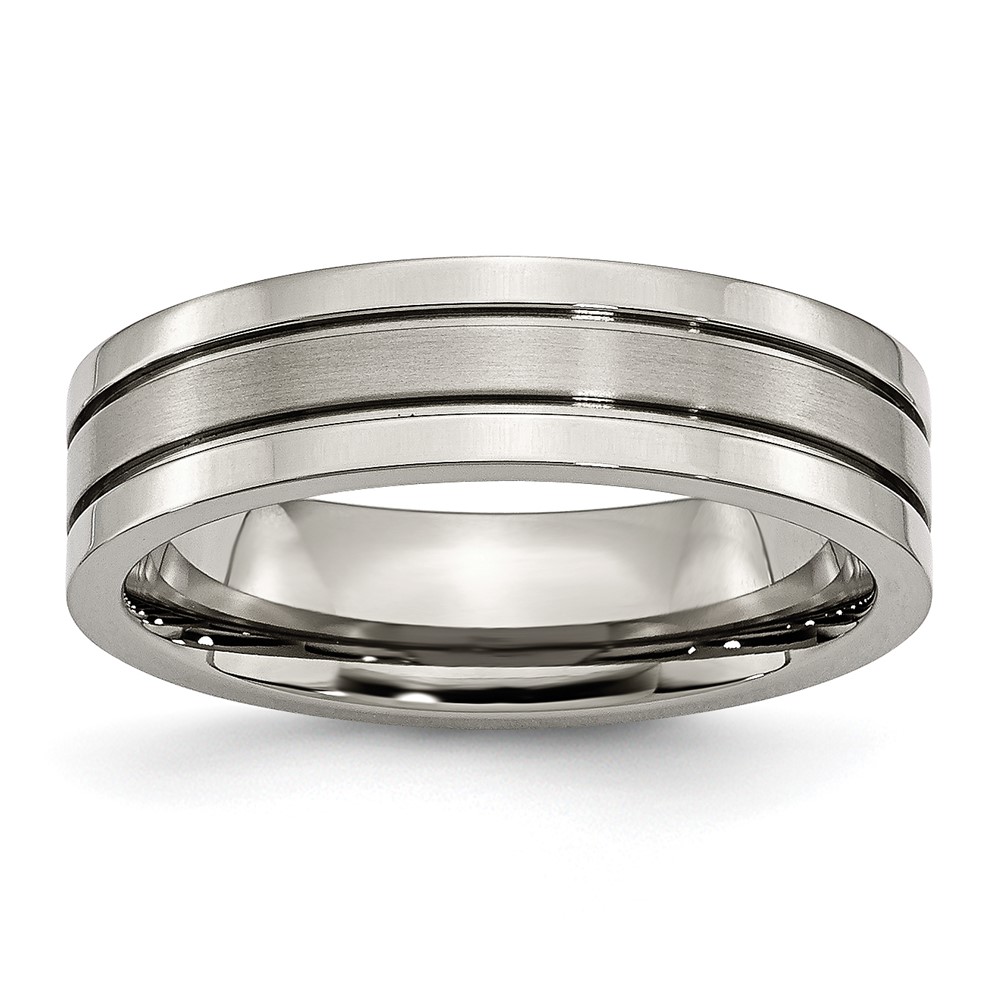 Titanium Brushed Center 6mm Grooved Band