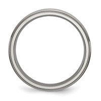 Chisel Titanium Polished 5mm Ridged Edge Band view 2