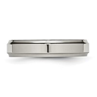 Chisel Titanium Polished 5mm Ridged Edge Band view 2