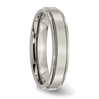 Chisel Titanium Polished 5mm Ridged Edge Band view 3