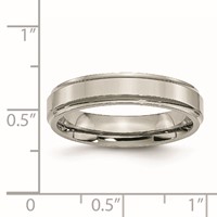 Chisel Titanium Polished 5mm Ridged Edge Band view 4