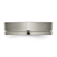 Chisel Titanium Brushed and Polished 6mm Grooved Band view 3