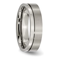 Chisel Titanium Brushed and Polished 6mm Grooved Band view 4