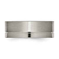 Titanium Grooved 8mm Brushed and Polished Band view 3