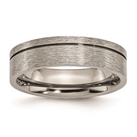 Titanium Grooved 6mm Brushed Band view 1