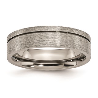 Titanium Grooved 6mm Brushed Band
