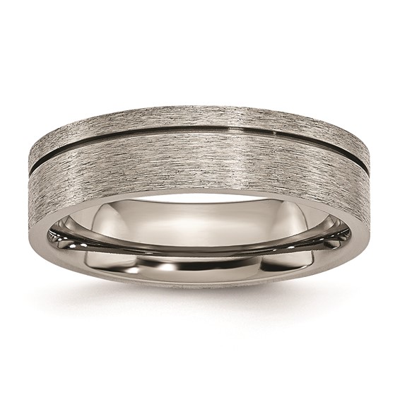 Titanium Grooved 6mm Brushed Band
