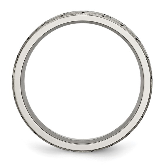 Titanium Flat Tread Design 6mm Brushed Band