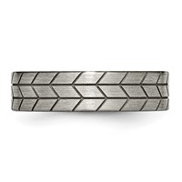 Titanium Flat Tread Design 6mm Brushed Band view 3