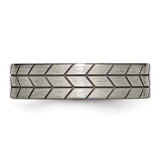 Titanium Flat Tread Design 6mm Brushed Band