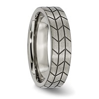 Titanium Flat Tread Design 6mm Brushed Band view 4