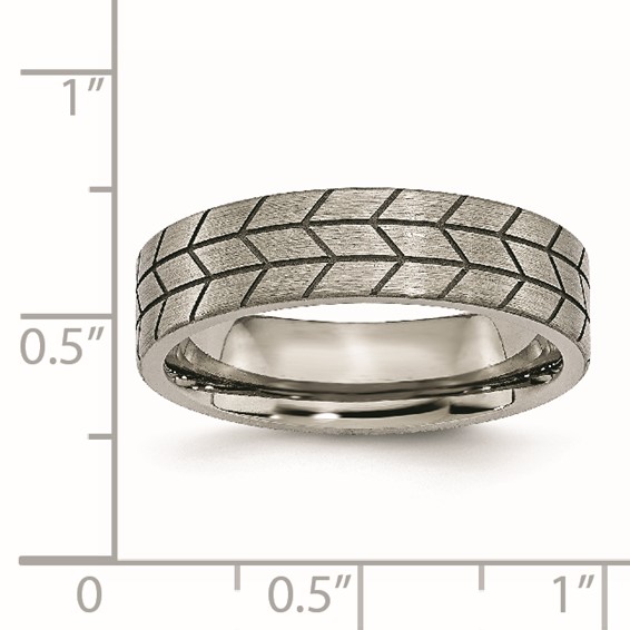 Titanium Flat Tread Design 6mm Brushed Band