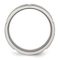 Titanium Grooved 8mm Brushed and Polished Band view 2