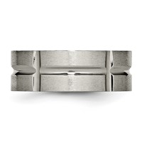 Titanium Grooved 8mm Brushed and Polished Band view 3