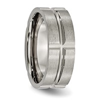 Titanium Grooved 8mm Brushed and Polished Band view 4