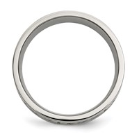 Chisel Titanium Polished Band with Sterling Silver Inlay Celtic Knot 8mm Flat view 2