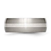 Chisel Titanium Brushed Band with Sterling Silver Inlay 8mm view 3