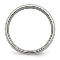 Chisel Titanium Polished with Sterling Silver Inlay 6mm Band view 2