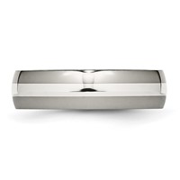 Chisel Titanium Polished with Sterling Silver Inlay 6mm Band view 3