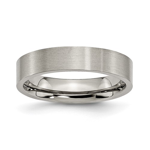 Chisel Titanium Brushed 5mm Flat Band