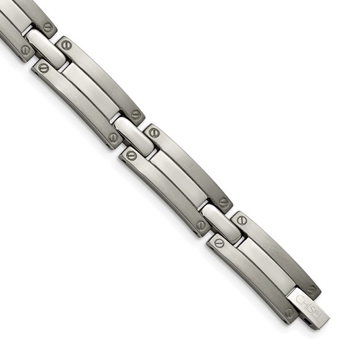 Chisel Titanium Brushed and Polished Bracelet, 8.5"