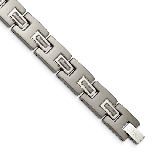 Chisel Titanium Brushed and Polished Bracelet, 8.75"