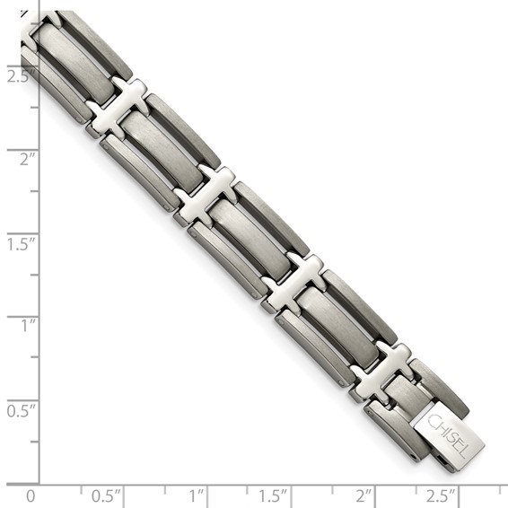 Chisel Titanium Brushed and Polished 8.75 inch Bracelet