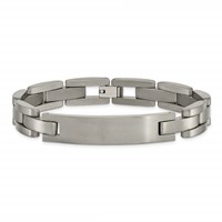 Chise Titanium Brushed ID Bracelet, 8.75" view 4