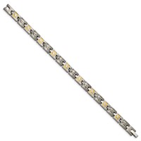 Chisel Titanium Bracelet with 14K Gold Inlay Brushed and Polished, 8.5" view 3